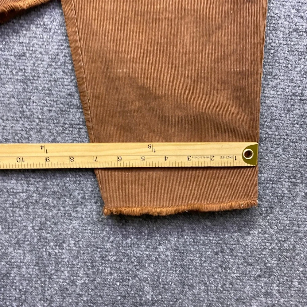 Aerie Womens Brown Corduroy Overalls Tapered Leg Raw Hem Size M Grunge Barn